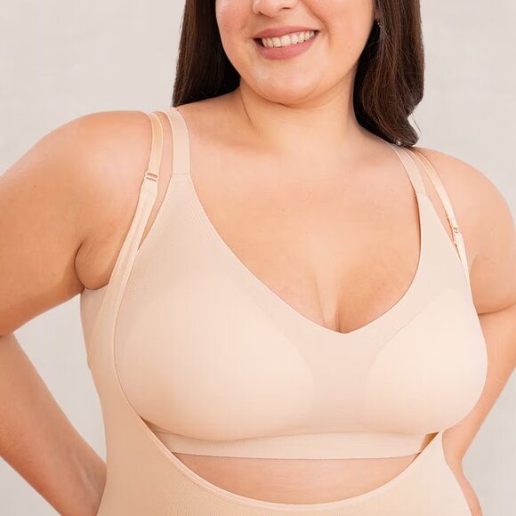 Shapermint Essentials Open Bust Bodysuit Shaper Short - Picture 2 of 5